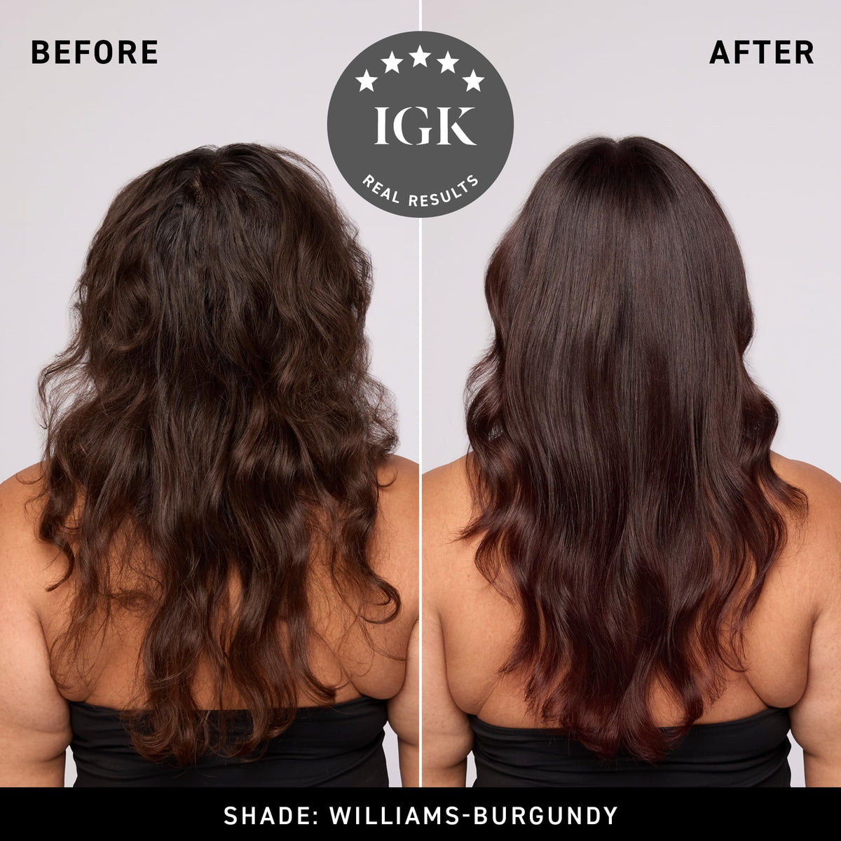 IGK Williams Burgundy creamy mask texture highlighting smoothing benefit