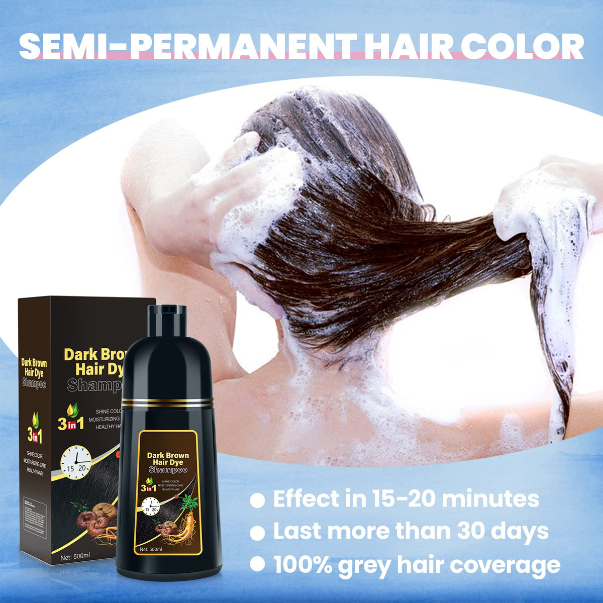 IIIMEIDU being applied in shower with gloves showing mess-free coloring benefit