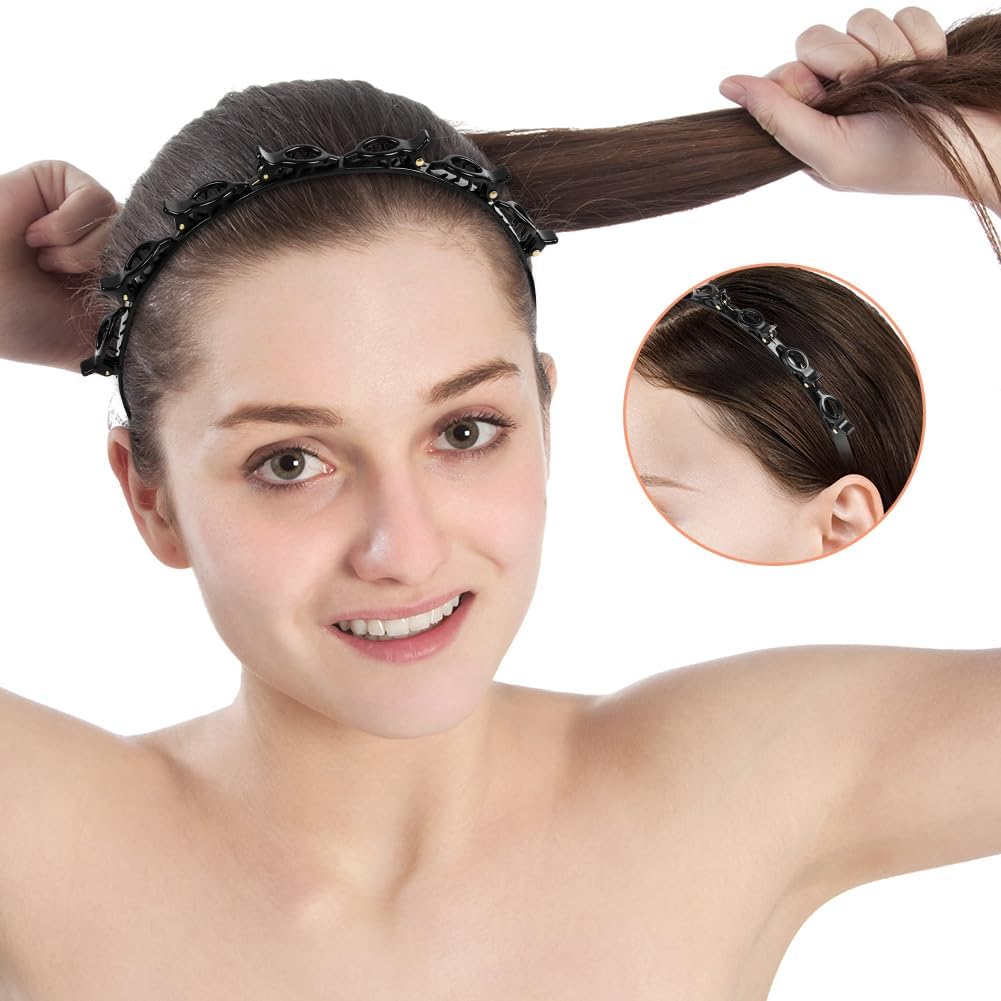 IJPDDRXYN headband used during makeup showing hands-free hair control benefit