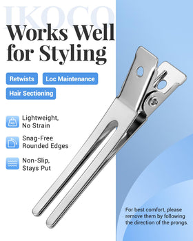 IKOCO close-up metal double-prong clip detail for secure hold
