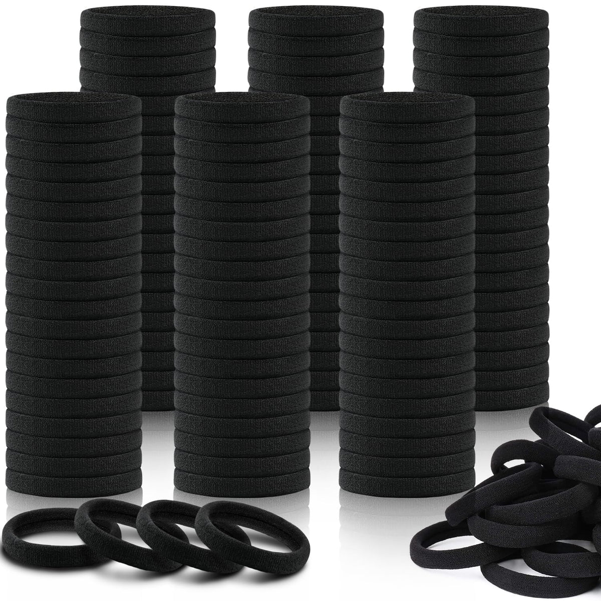 IKOCO front packaging of 150 black hair ties showing value pack benefit