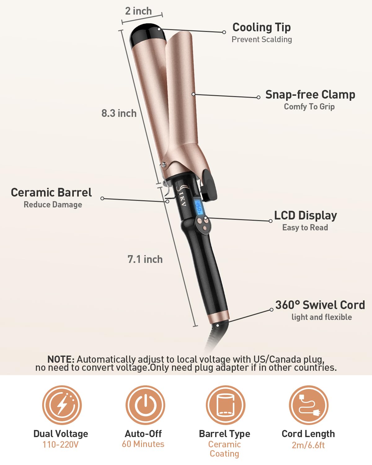 IKV heat-resistant glove and 360° swivel cord for safe travel styling