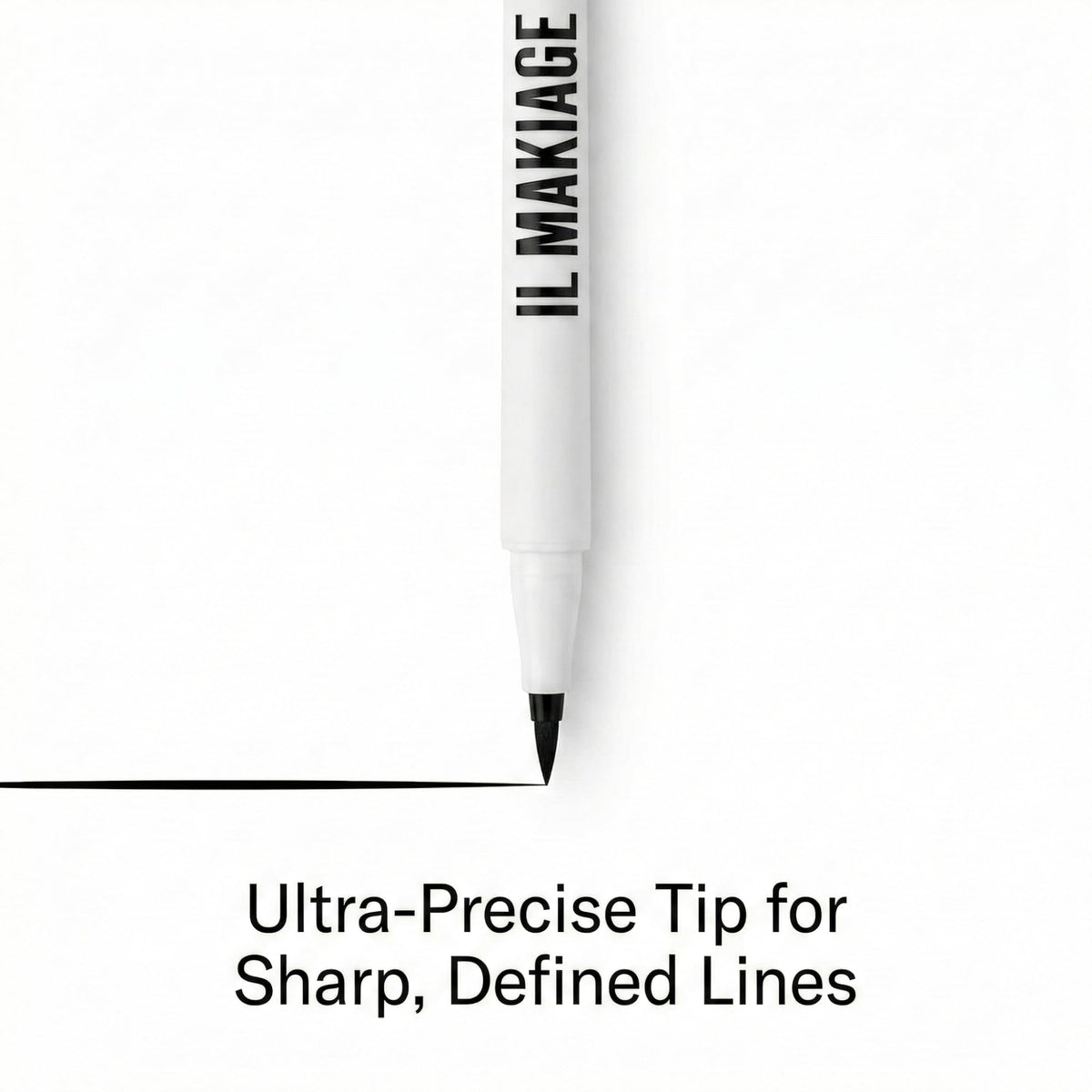 Il Makiage close-up of superfine tip showing precision for crisp lines and controlled application