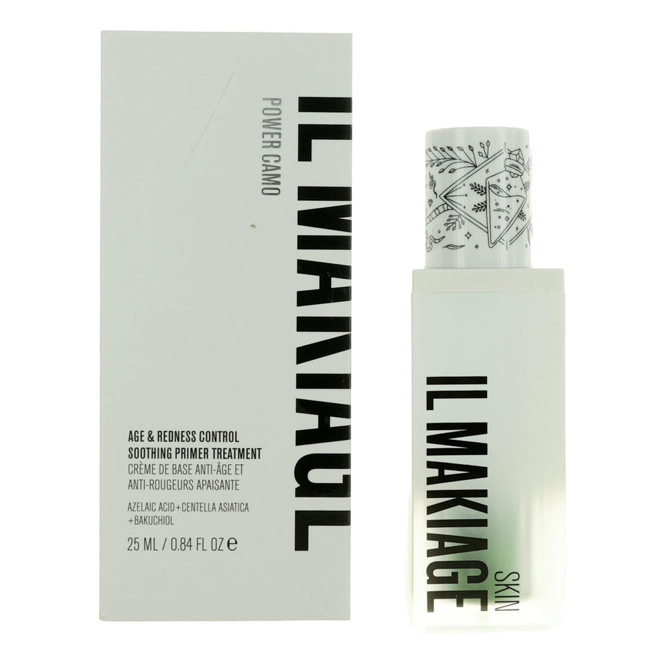 Il Makiage primer front view shows packaging and smooth redness-neutralizing benefit