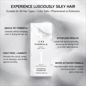 ILES FORMULA bottle paired with conditioner showing system compatibility