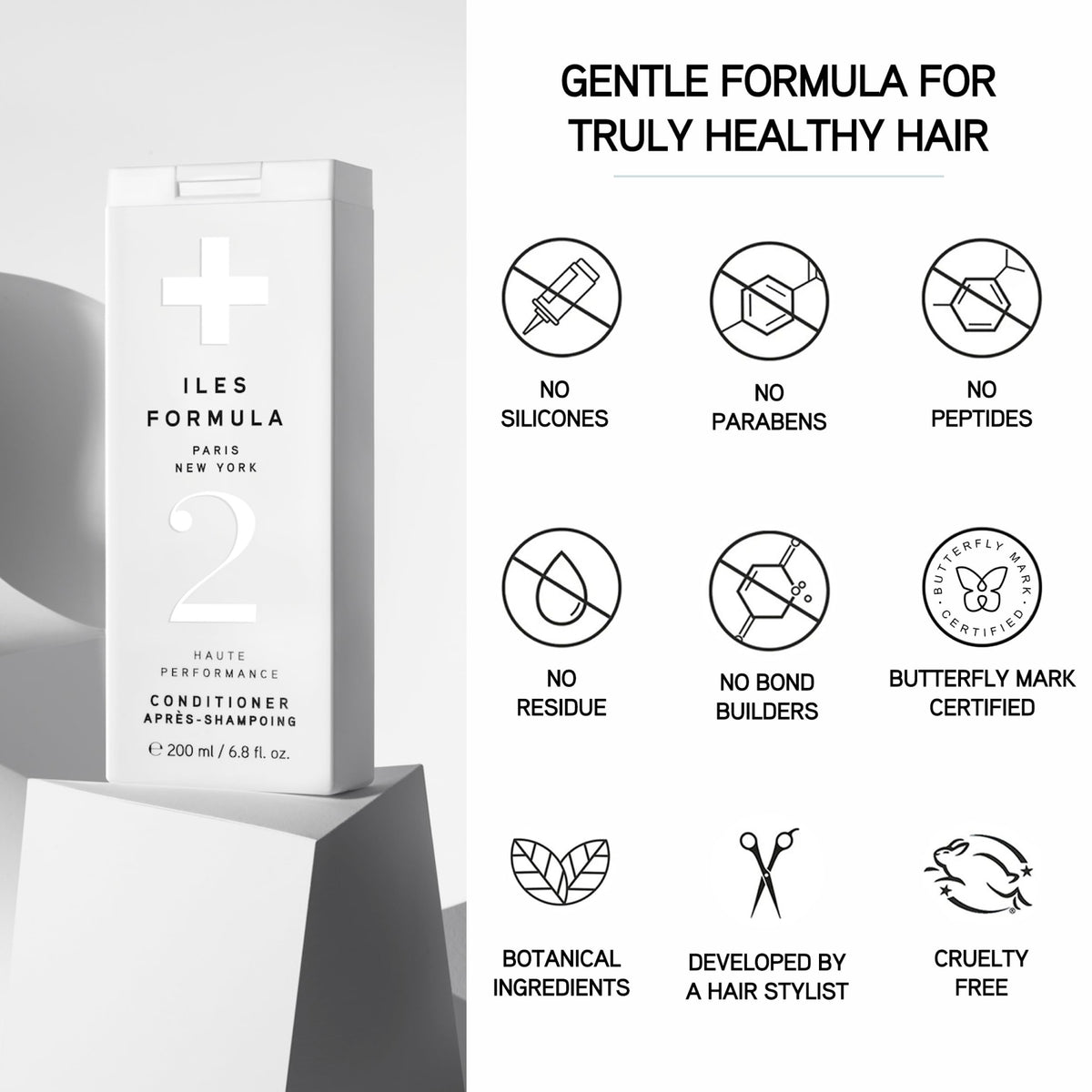 ILES FORMULA ingredient label close-up showing salon-grade formula transparency