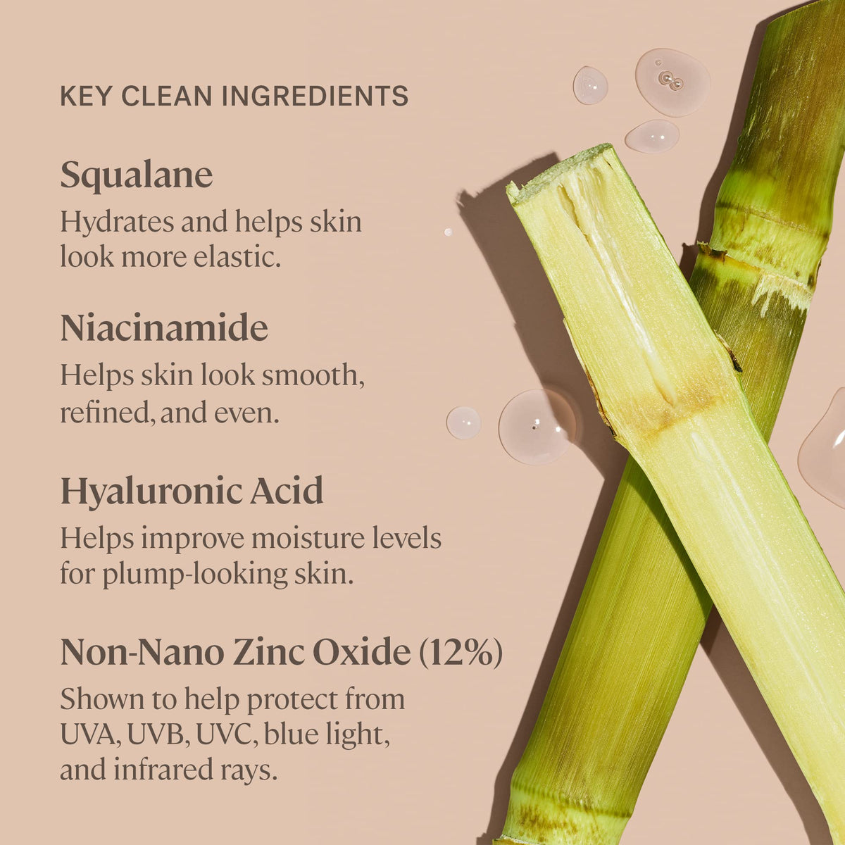 ILIA bottle label with SPF 40 mineral sunscreen, protecting skin daily