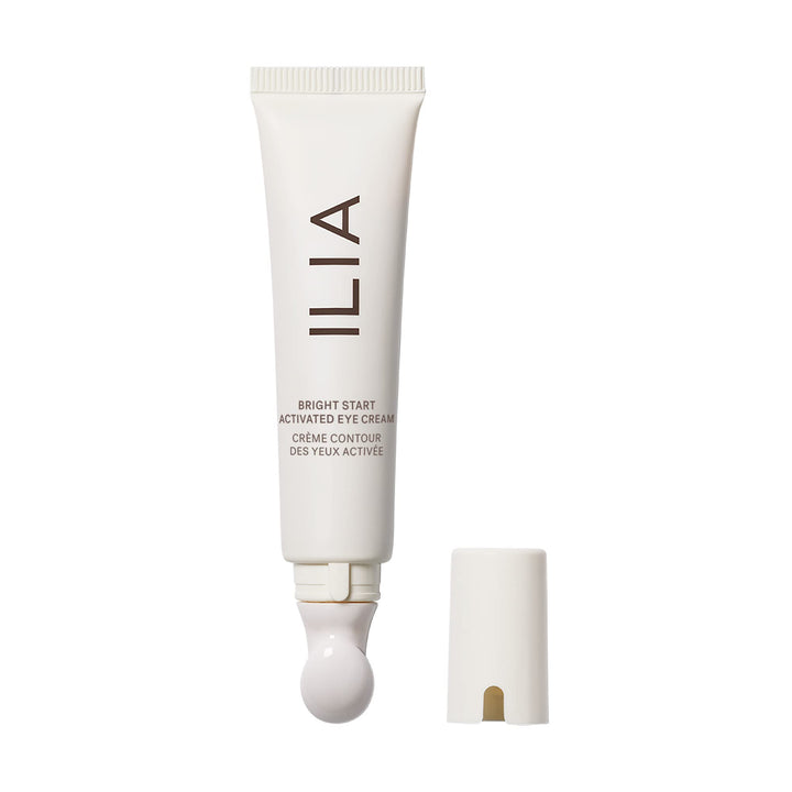 ILIA front view of Bright Start jar showing sleek packaging and travel-friendly size