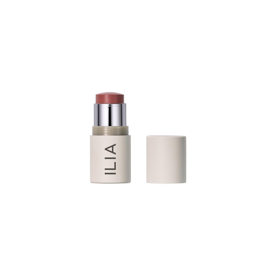 ILIA front packaging of Multi-Stick in Lady Bird showing compact design and portability benefit