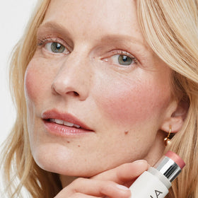 ILIA application on cheeks blended for natural luminous flush