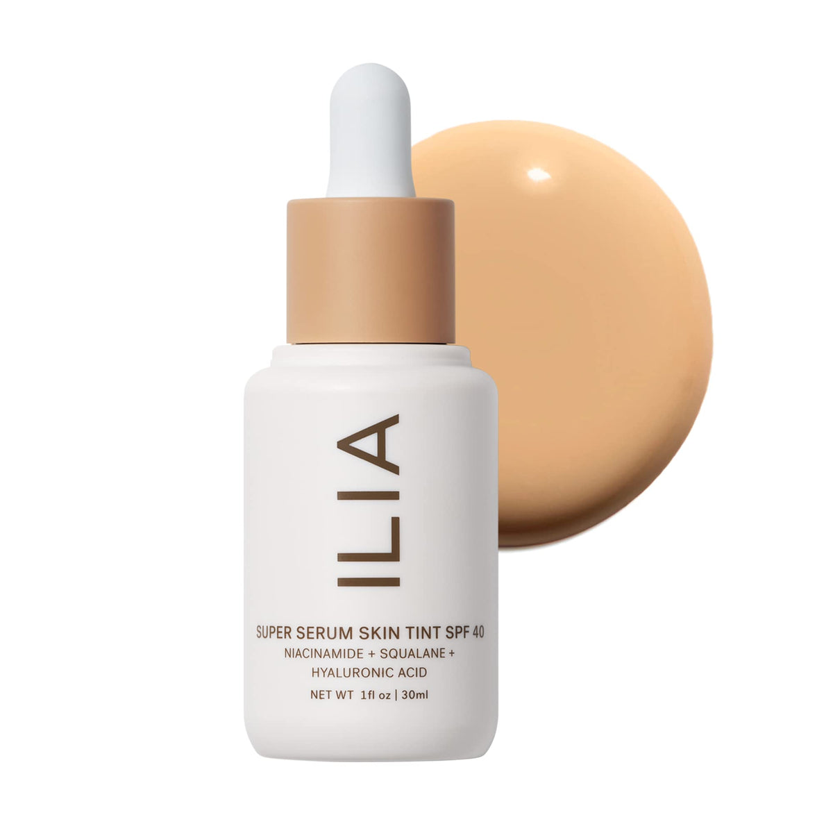 ILIA front packaging showing clean bottle and label, ideal for travel