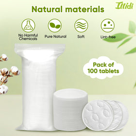 Illidi cotton rounds removing makeup showing efficient lift and no lint