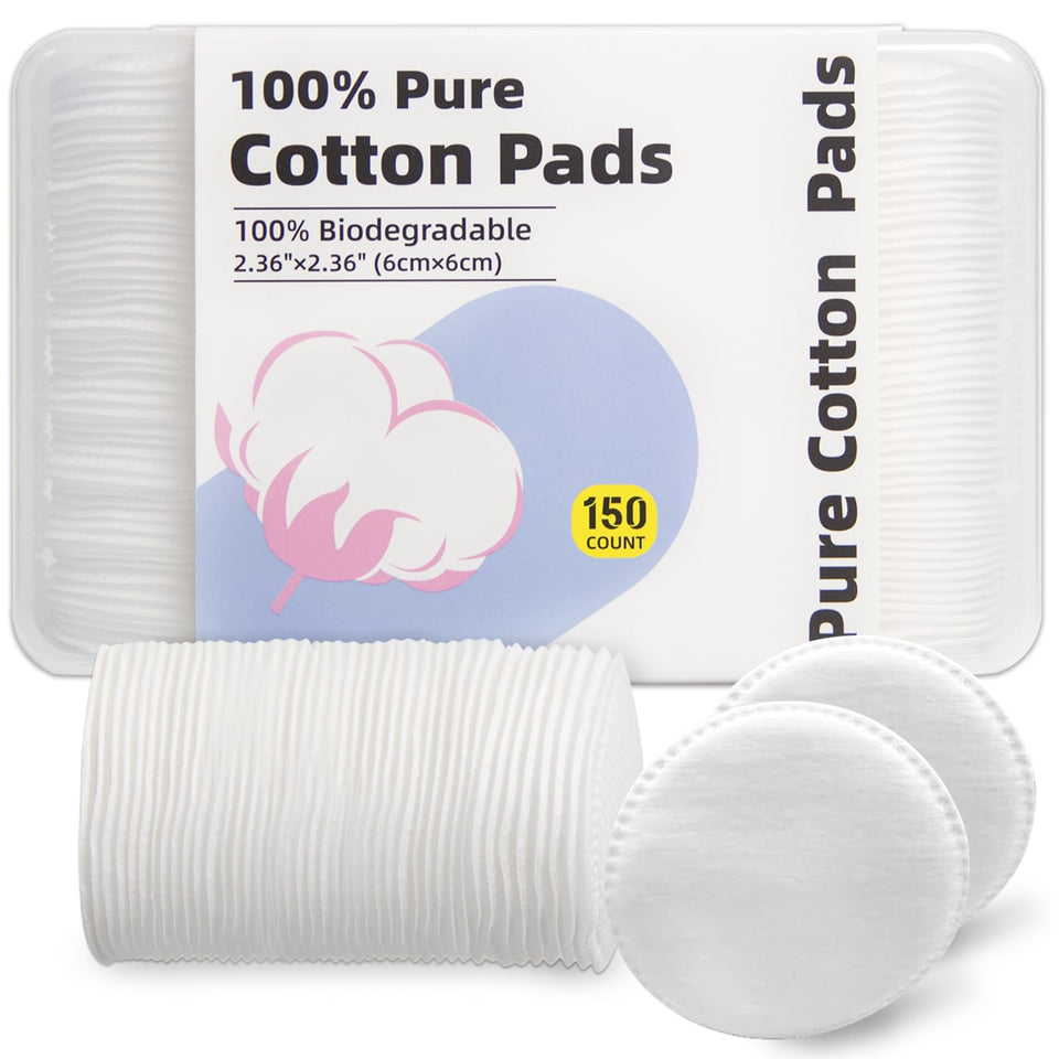 Illidi front boxed packaging showing 150 cotton rounds and tidy storage benefit