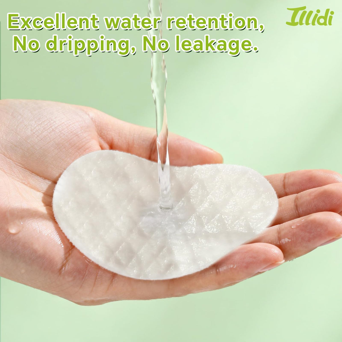 Illidi pad removing eye makeup illustrating fast, efficient cleansing