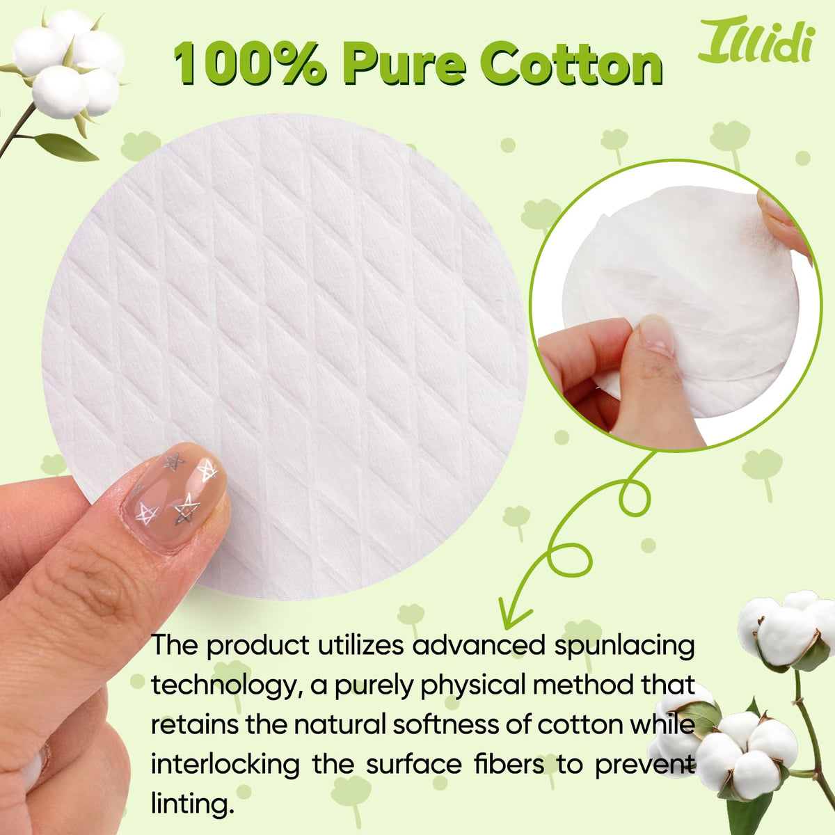 Illidi stacked pads showing thickness and absorbency for versatile use