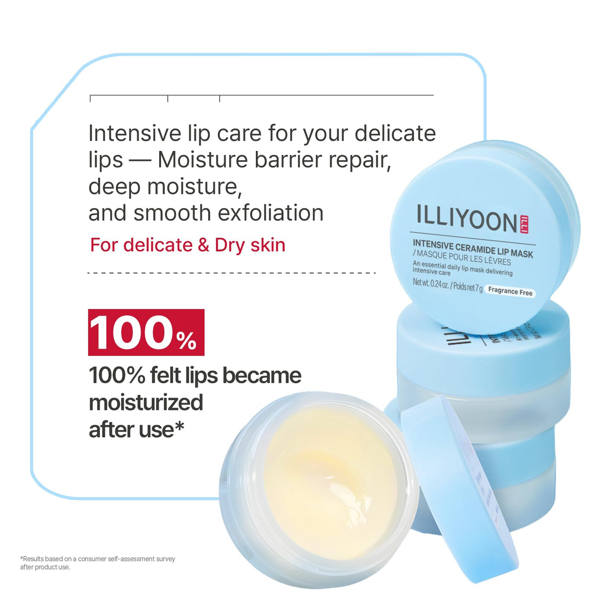 Illiyoon applied to model lips demonstrating non-sticky finish and hydration