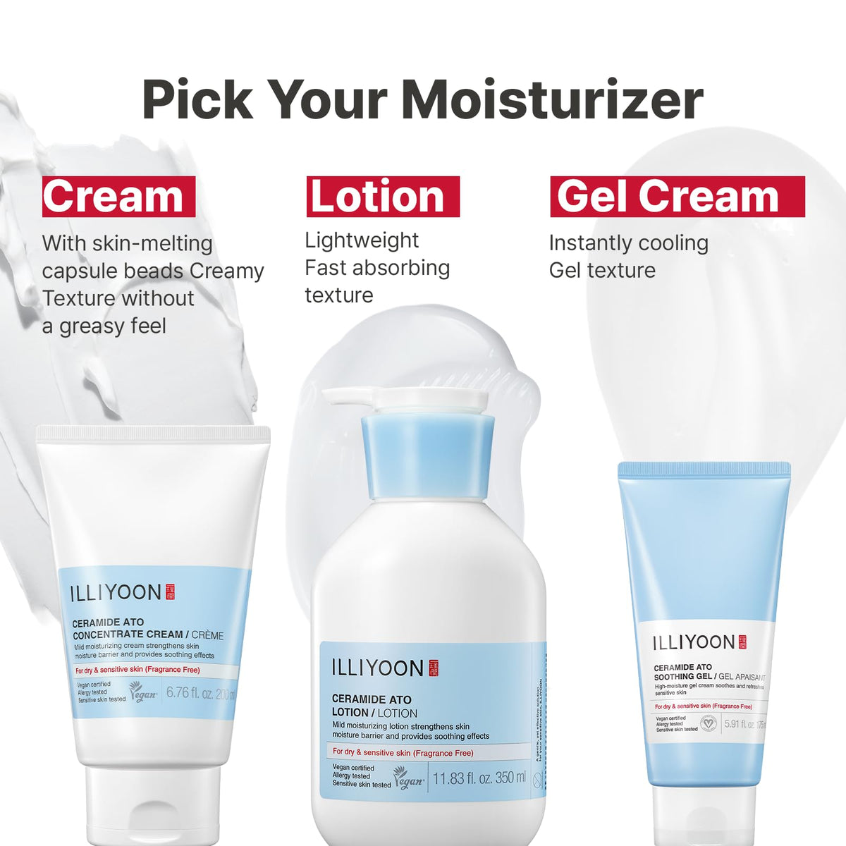 Illiyoon family using gel in bathroom highlighting gentle daily use