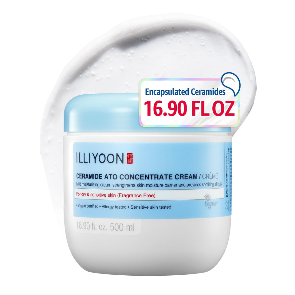 Illiyoon pump bottle front view showing product and easy dispenser for daily use