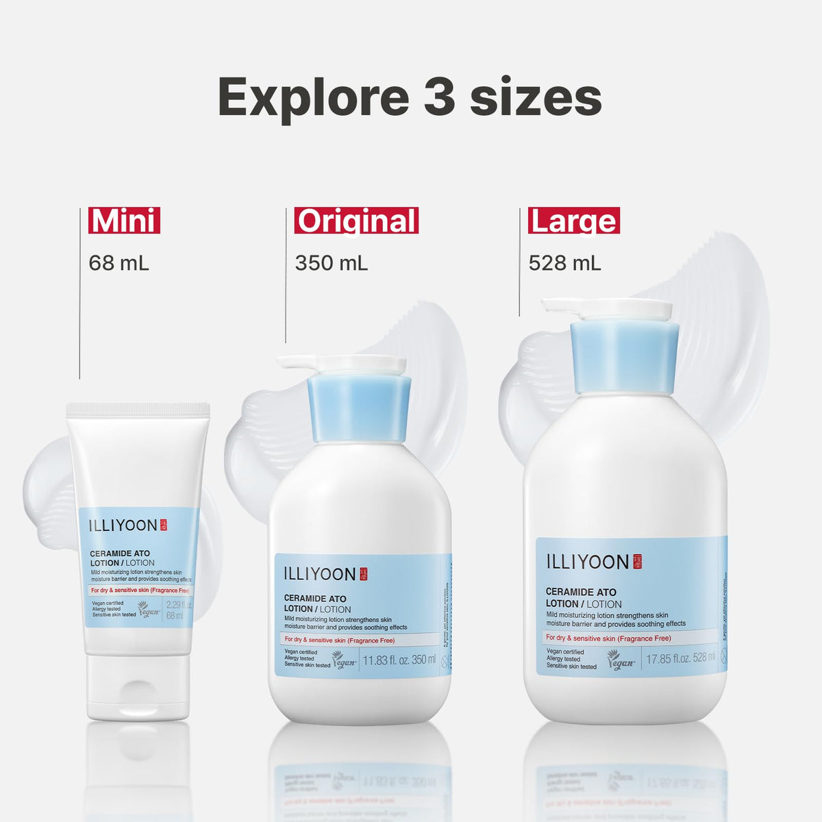 Illiyoon open cap with lotion pouring to show smooth, non-greasy finish