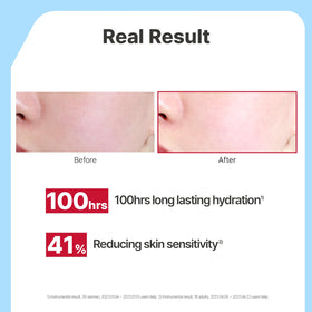 Illiyoon cream spread on hand demonstrating quick absorption benefit