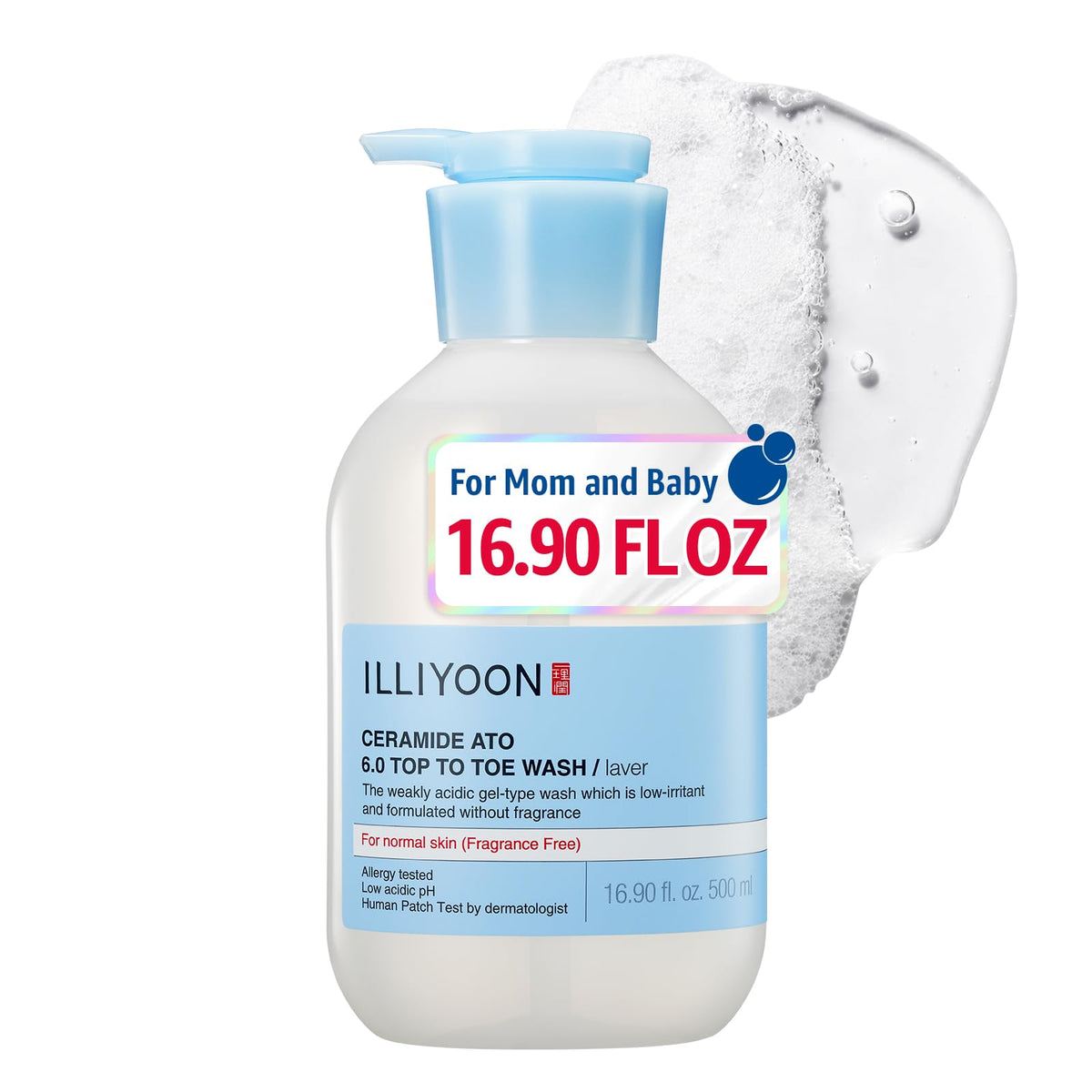 Illiyoon front bottle shot showing product and gentle cleansing benefit