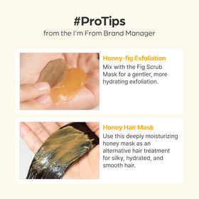 I'm from label close-up showing ingredient emphasis on natural honey benefits