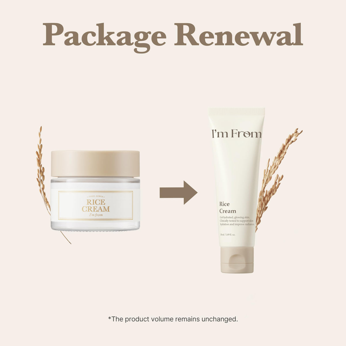 I’m From open jar showing lightweight cream texture for easy absorption