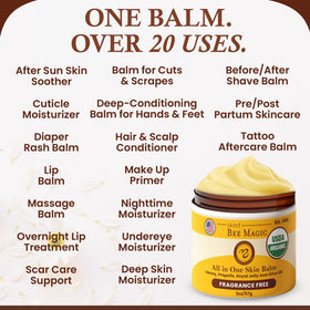 Sweet Bee Naturals Organic Honey Bee Balm for Face & Body — 2 oz jar, beeswax + honey moisturizer