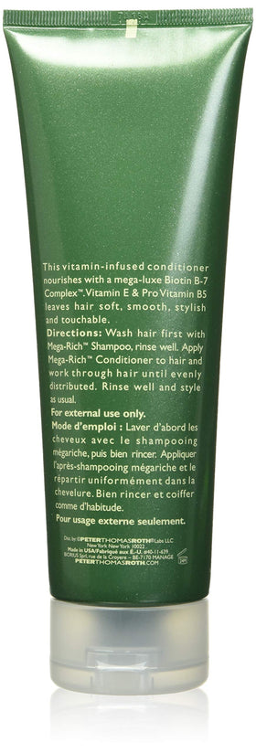 Peter Thomas Roth Mega-Rich Nourishing Conditioner, Daily Biotin & Vitamin E for Softer, Smoother Hair