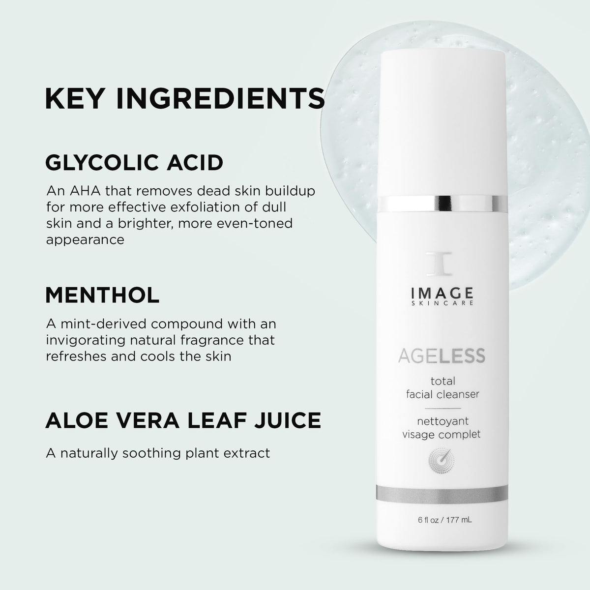 IMAGE Skincare AGELESS cleanser lather on wet hand demonstrating skin refresh