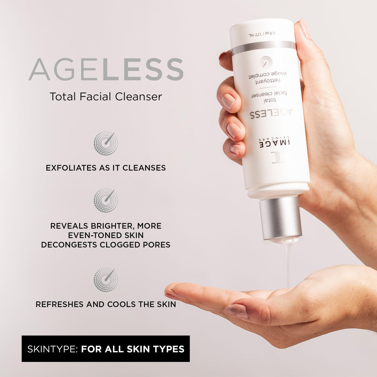 IMAGE Skincare AGELESS cleanser gel texture close-up for gentle exfoliation