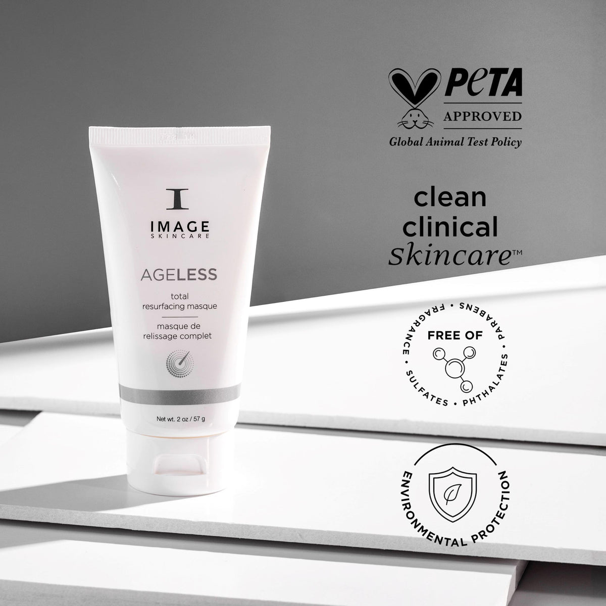 IMAGE Skincare ageless masque open jar contents highlighting creamy exfoliant for effective resurfacing benefit