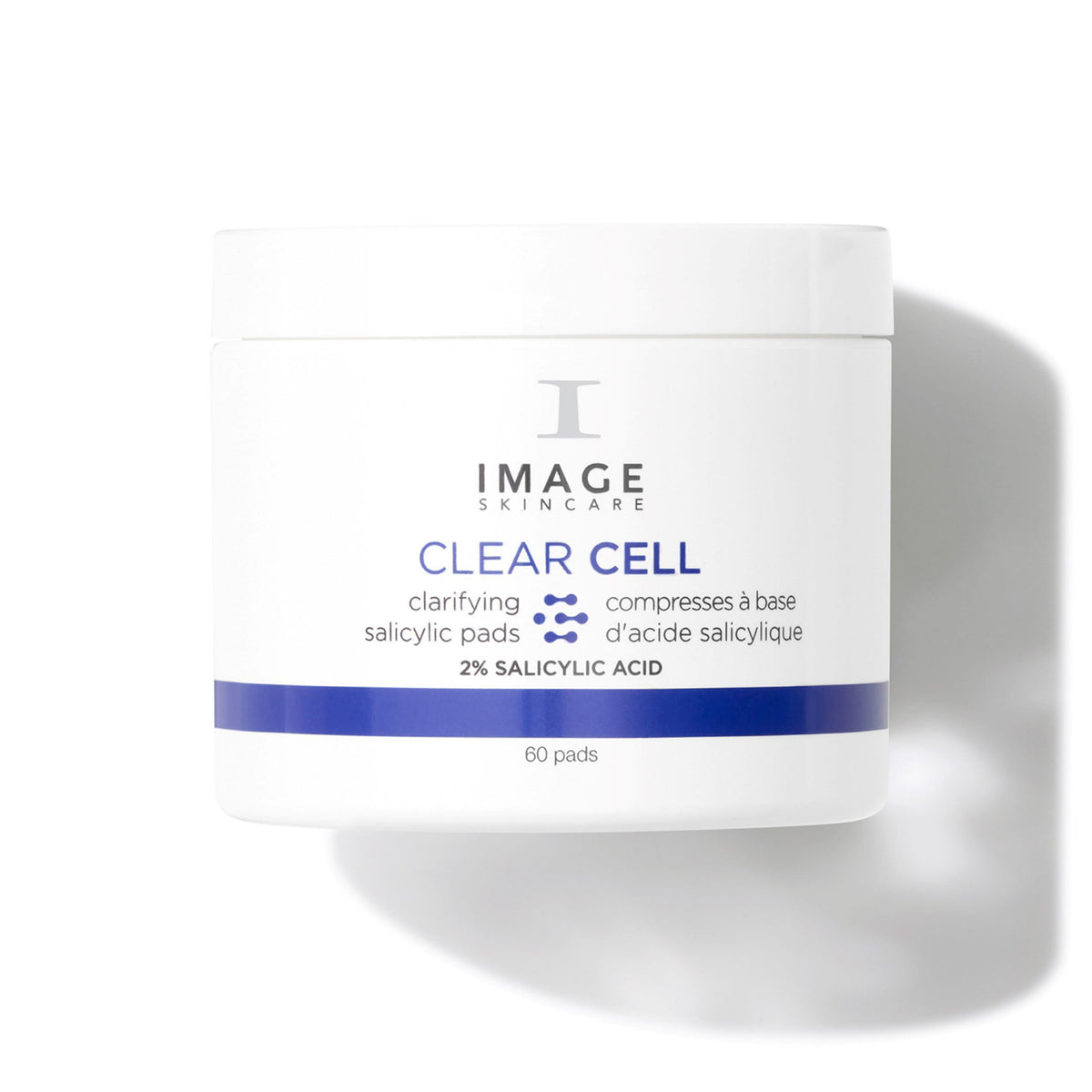 IMAGE Skincare front packaging of CLEAR CELL pads showing label and size benefit clarity