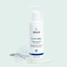 IMAGE Skincare bottle in hand to show 6 fl oz size and travel-friendly scale