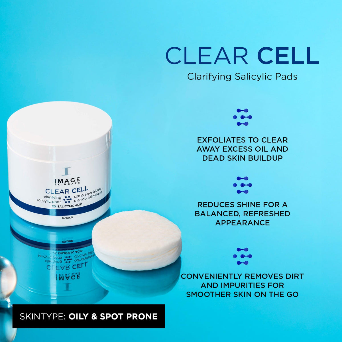 IMAGE Skincare open tub with stacked clarifying pads showing convenience for travel