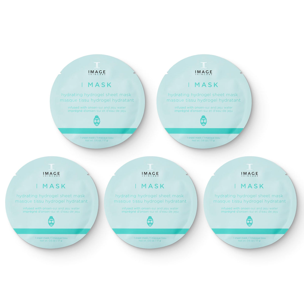 IMAGE Skincare front packaging showing five hydrating hydrogel masks for instant moisture