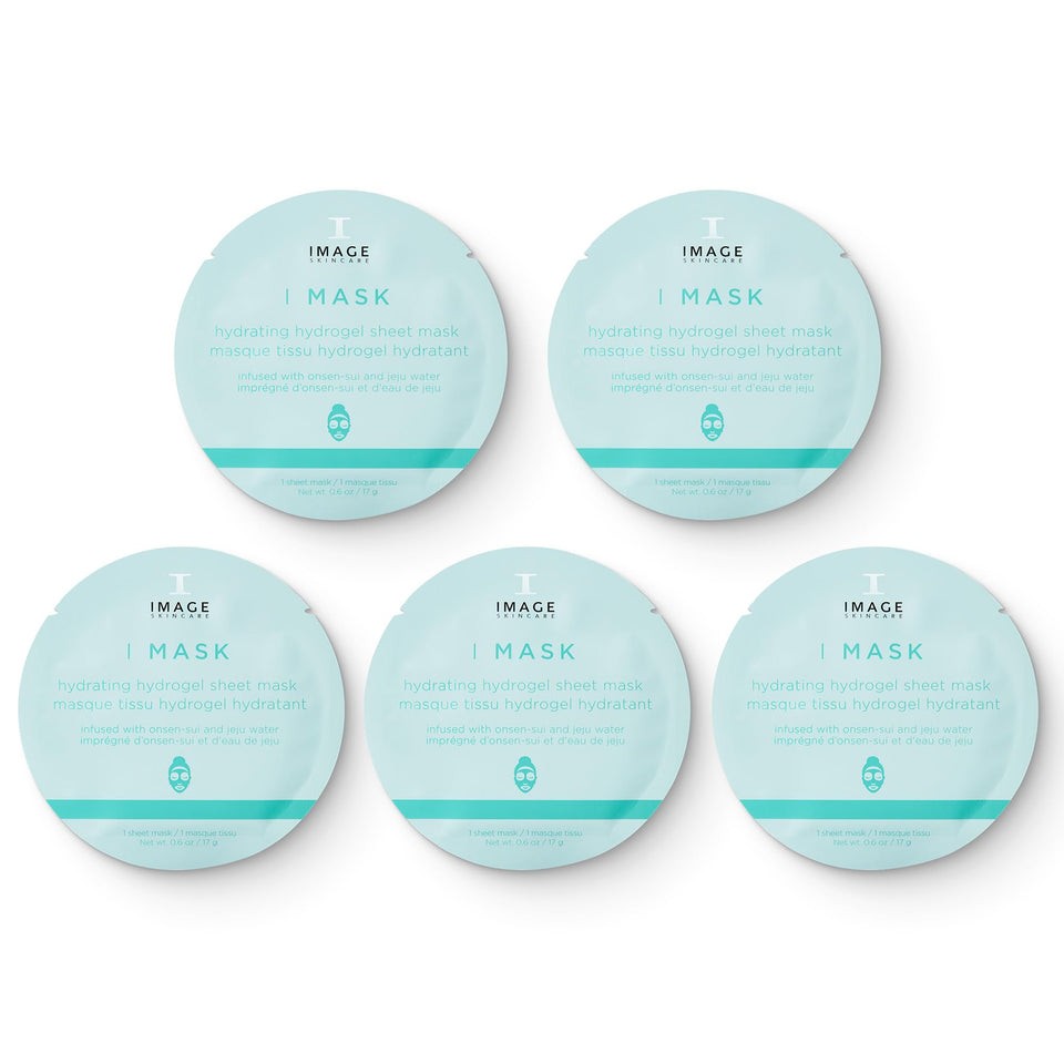 IMAGE Skincare front packaging showing five hydrating hydrogel masks for instant moisture