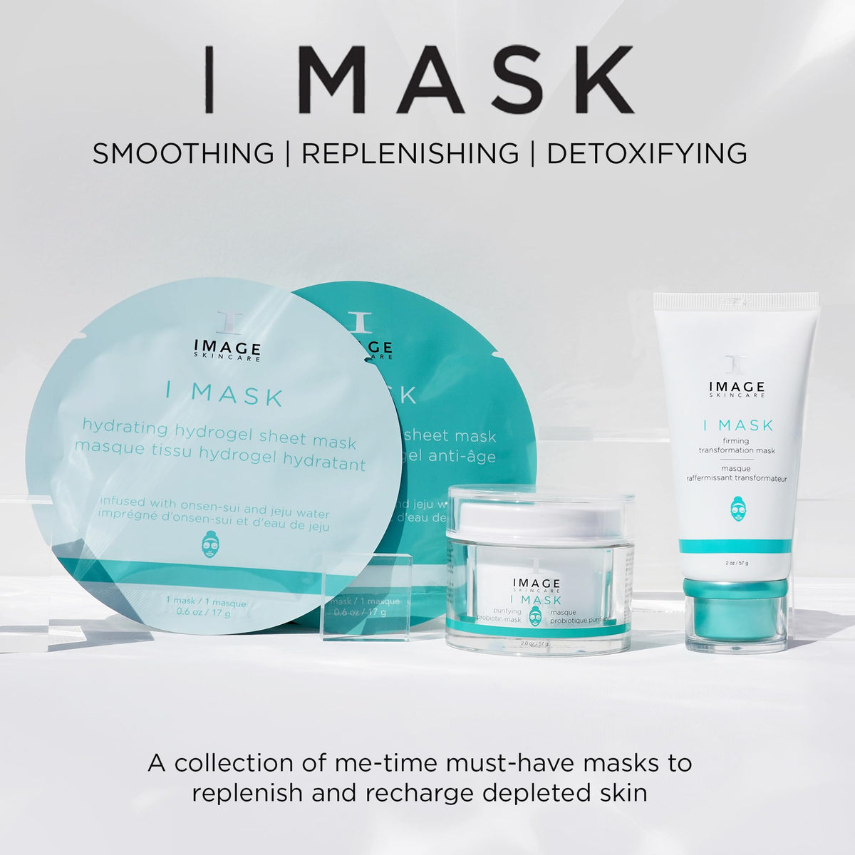 IMAGE Skincare placed on bathroom counter indicating spa-like, at-home hydrating ritual