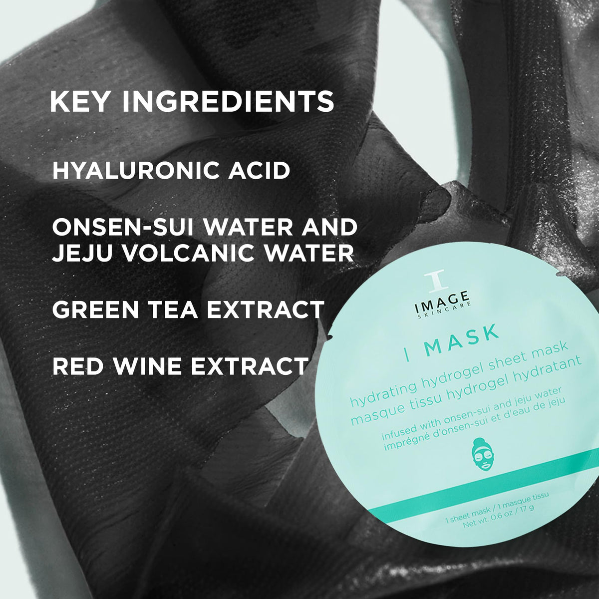 IMAGE Skincare sheet mask applied on face demonstrating even coverage and hydration