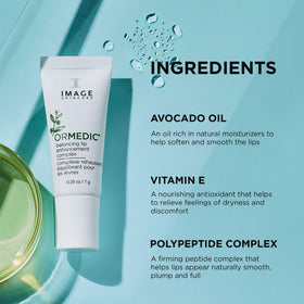 IMAGE Skincare size comparison with hand to show compact travel-friendly benefit