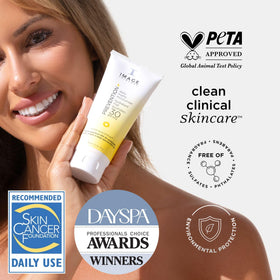 IMAGE Skincare cream dispensed on hand demonstrating easy spreadability