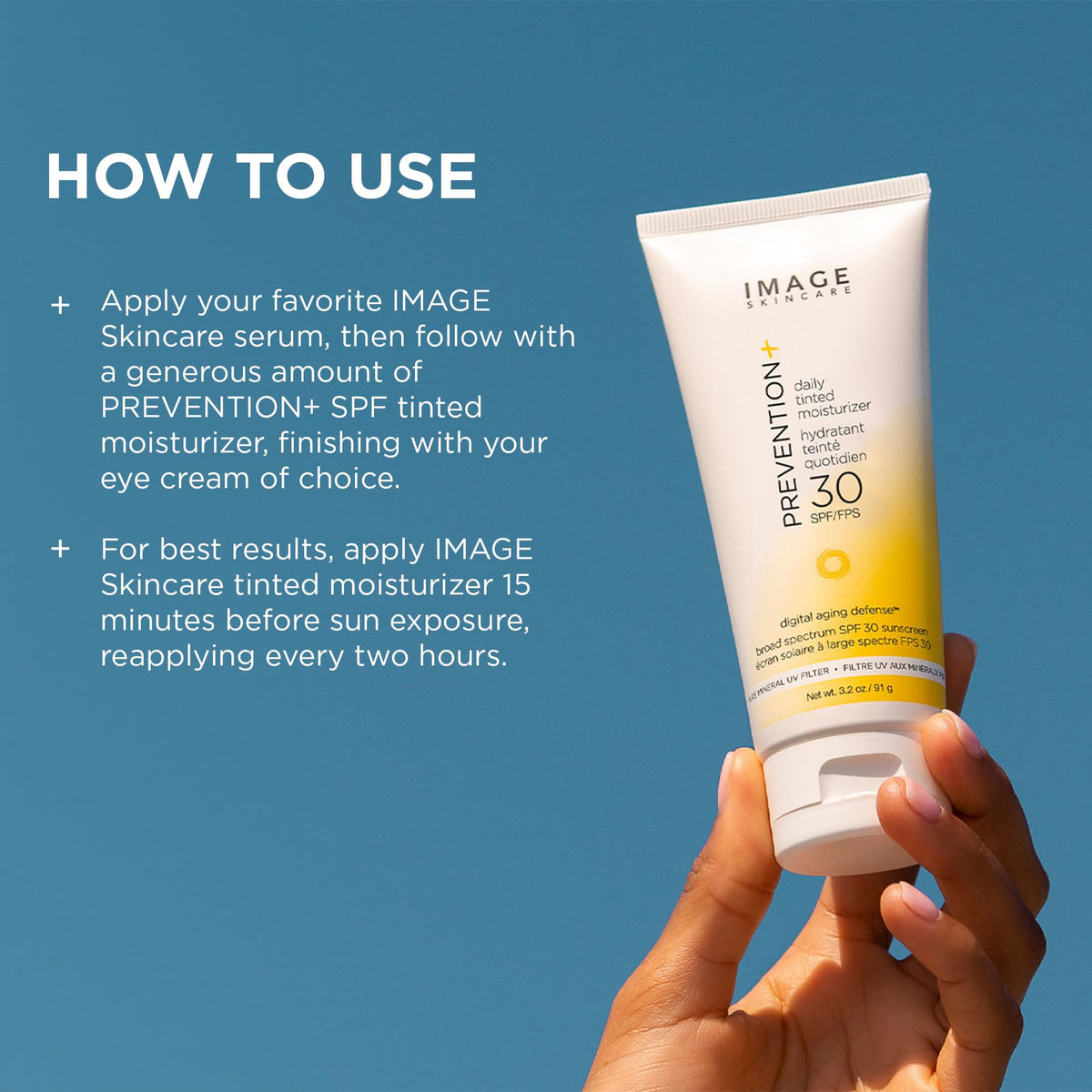 IMAGE Skincare being applied after serum illustrating layering benefit