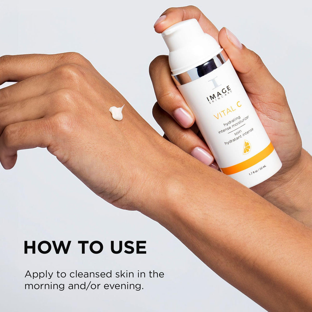 IMAGE Skincare cream applied on hand demonstrating hydration and smoothness benefit