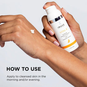 IMAGE Skincare cream applied on hand demonstrating hydration and smoothness benefit