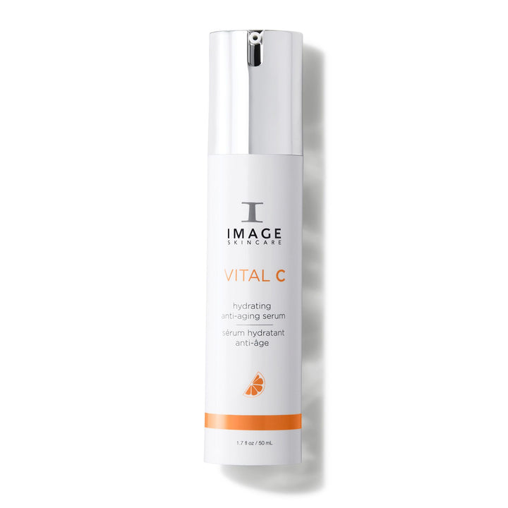 IMAGE Skincare front bottle of VITAL C serum showing label and citrus benefit