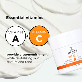 IMAGE Skincare ingredient display highlighting vitamins A and C for brightening