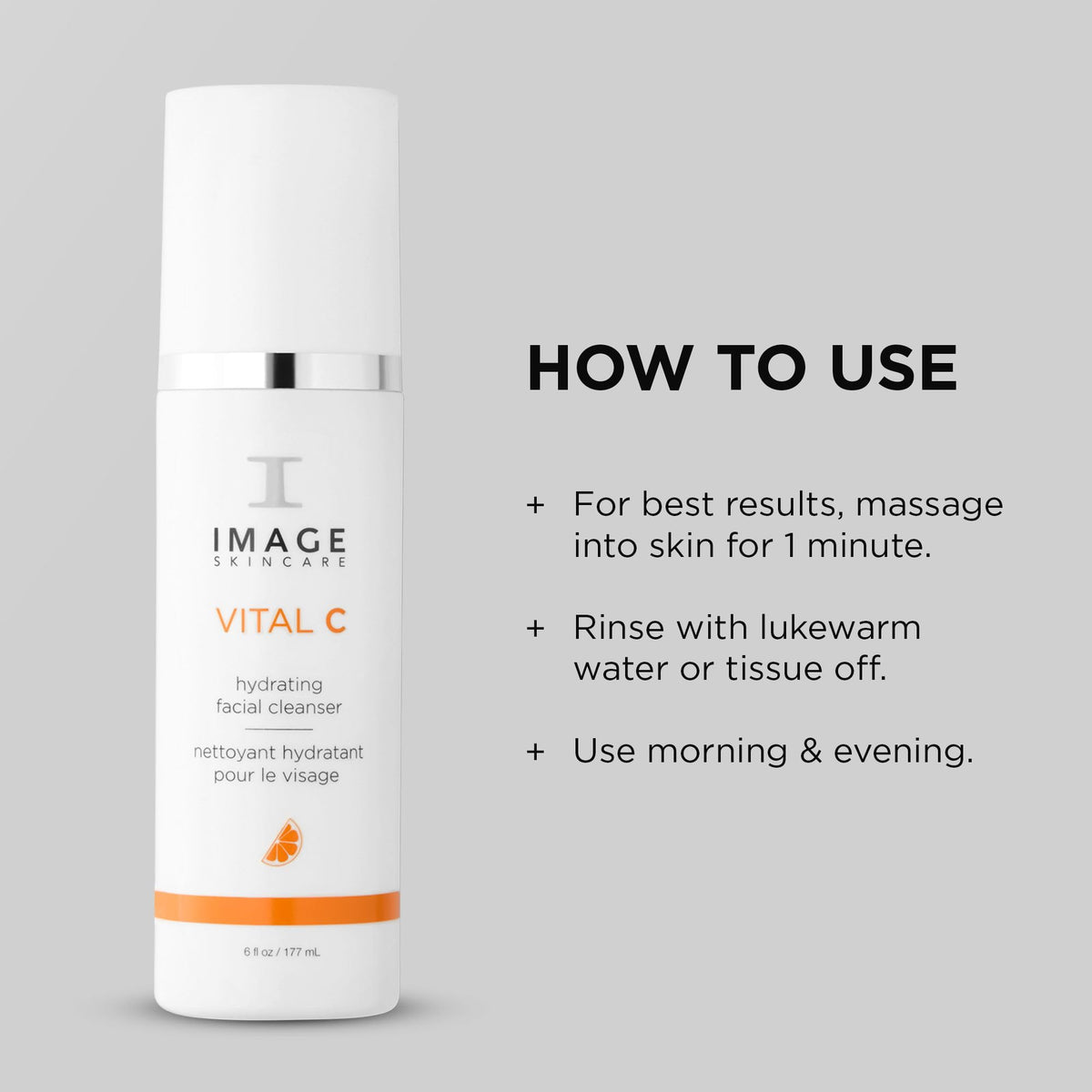 IMAGE Skincare ingredients label showing vitamins C A E and professional formulation details
