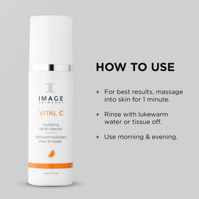 IMAGE Skincare ingredients label showing vitamins C A E and professional formulation details