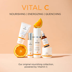 IMAGE Skincare on bathroom counter in lifestyle setting suggesting daily routine refresh