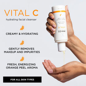 IMAGE Skincare pump dispensing creamy cleanser illustrating easy application and controlled use